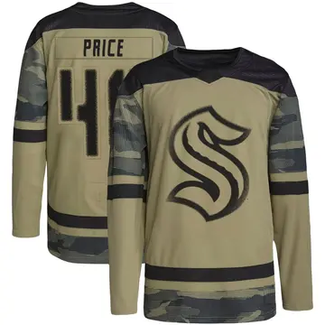 Authentic Men's Caden Price Camo Seattle Kraken Military Appreciation Practice Jersey
