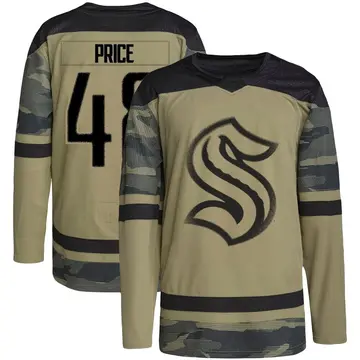 Authentic Men's Caden Price Camo Seattle Kraken Military Appreciation Team Practice Jersey