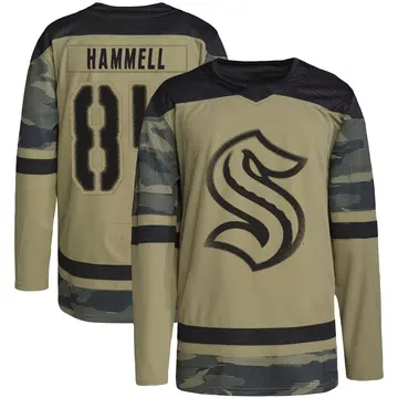 Authentic Men's Kaden Hammell Camo Seattle Kraken Military Appreciation Practice Jersey