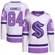Authentic Men's Kaden Hammell White/Purple Seattle Kraken Hockey Fights Cancer Primegreen Jersey