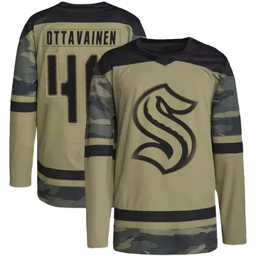 Authentic Men's Ville Ottavainen Camo Seattle Kraken Military Appreciation Practice Jersey