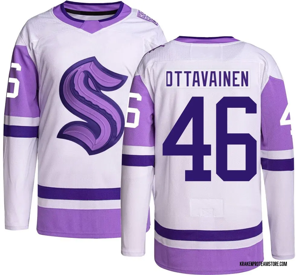 Authentic Men's Ville Ottavainen Seattle Kraken Hockey Fights Cancer Jersey