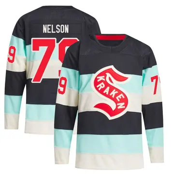 Authentic Youth Ty Nelson Blue Seattle Kraken Deep Sea 2024 Winter Classic Primegreen Jersey