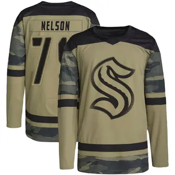 Authentic Youth Ty Nelson Camo Seattle Kraken Military Appreciation Practice Jersey