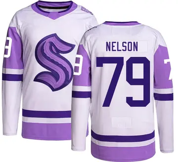 Authentic Youth Ty Nelson Seattle Kraken Hockey Fights Cancer Jersey
