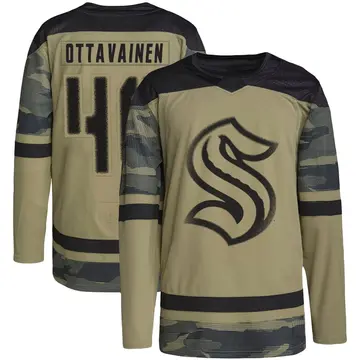 Authentic Youth Ville Ottavainen Camo Seattle Kraken Military Appreciation Practice Jersey