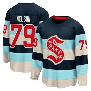 Breakaway Youth Ty Nelson Blue Seattle Kraken Deep Sea 2024 Winter Classic Jersey