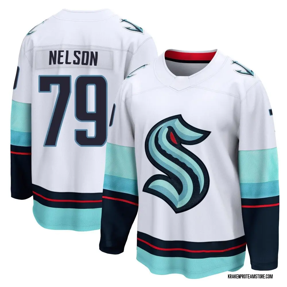 Breakaway Youth Ty Nelson White Seattle Kraken Away Jersey