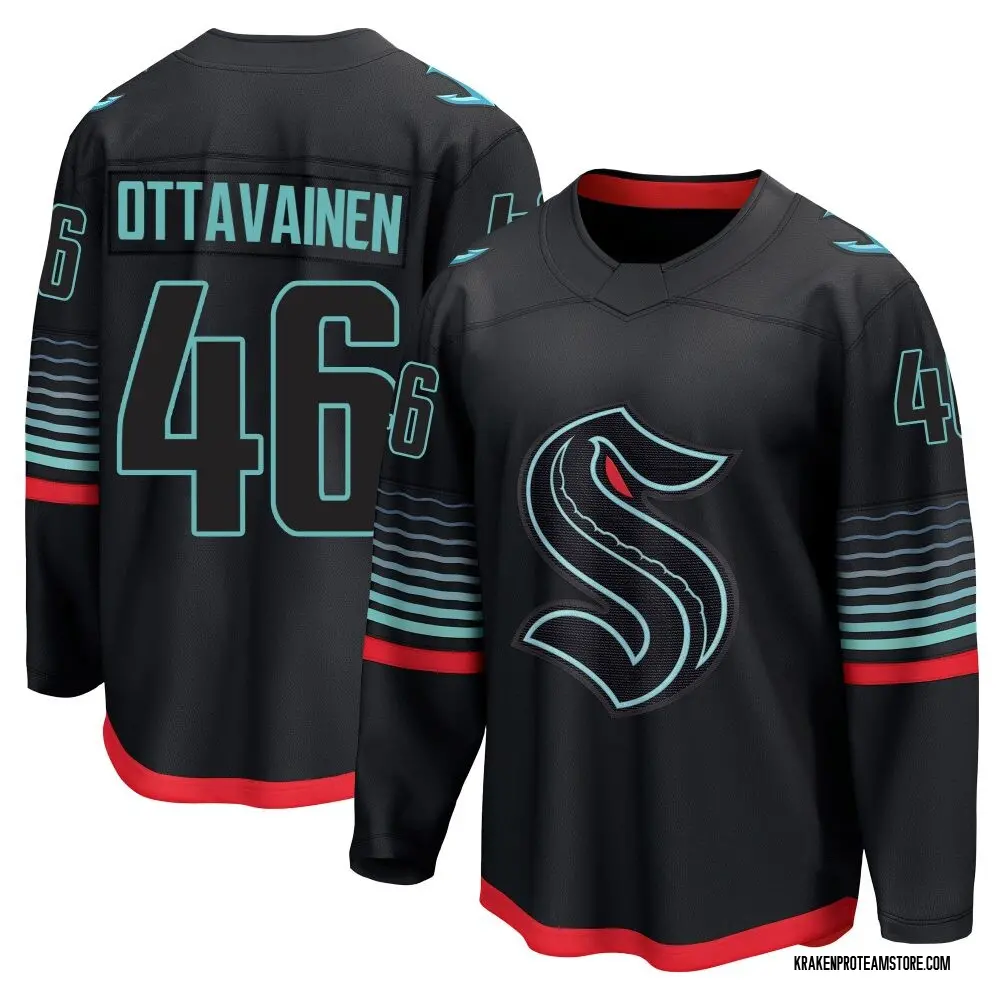 Breakaway Youth Ville Ottavainen Black Seattle Kraken Alternate Jersey