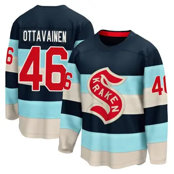 Breakaway Youth Ville Ottavainen Blue Seattle Kraken Deep Sea 2024 Winter Classic Jersey