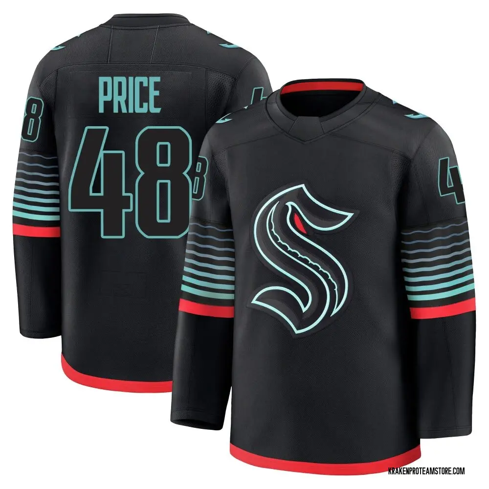 Premium Men's Caden Price Black Seattle Kraken Alternate Jersey