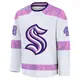 Premium Men's Caden Price White Seattle Kraken 2024 Hockey Fights Cancer Practice Jersey