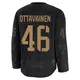 Premium Men's Ville Ottavainen Black Seattle Kraken 2024 Military Appreciation Practice Jersey