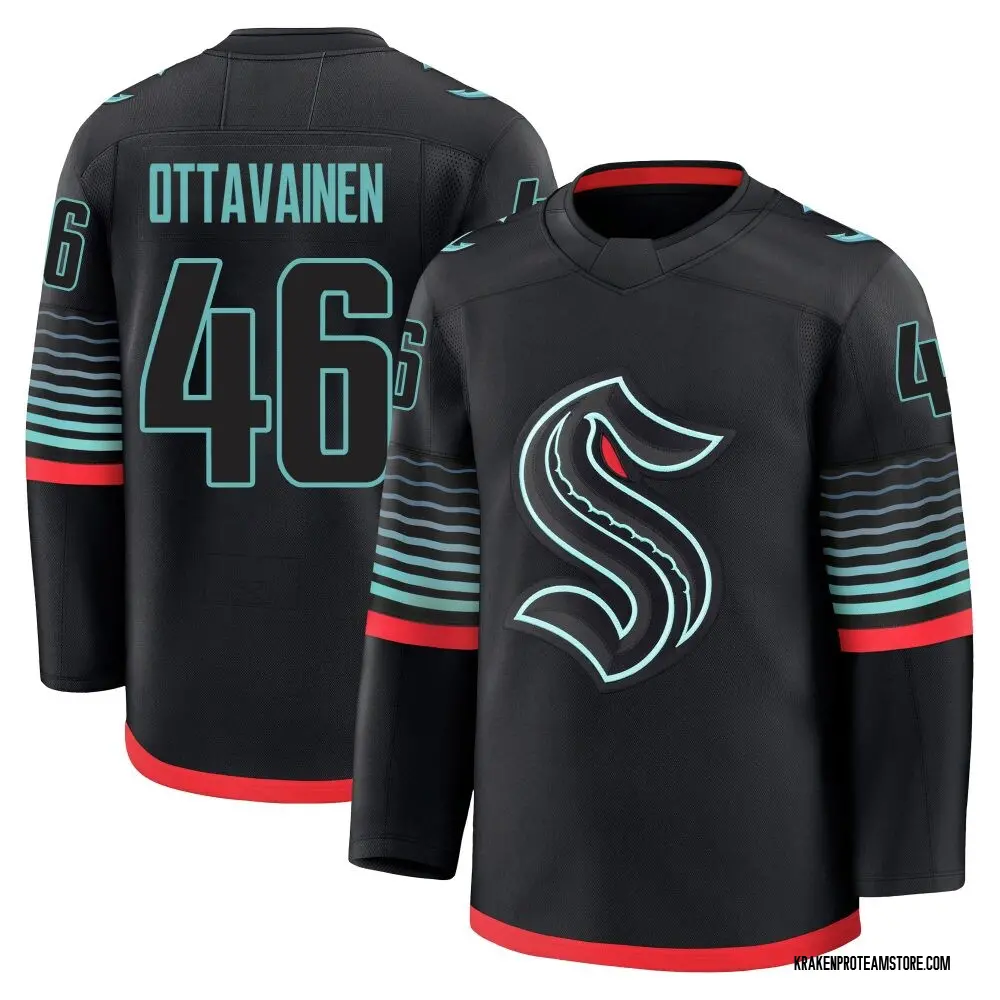 Premium Men's Ville Ottavainen Black Seattle Kraken Alternate Jersey