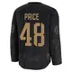 Premium Youth Caden Price Black Seattle Kraken 2024 Military Appreciation Practice Jersey