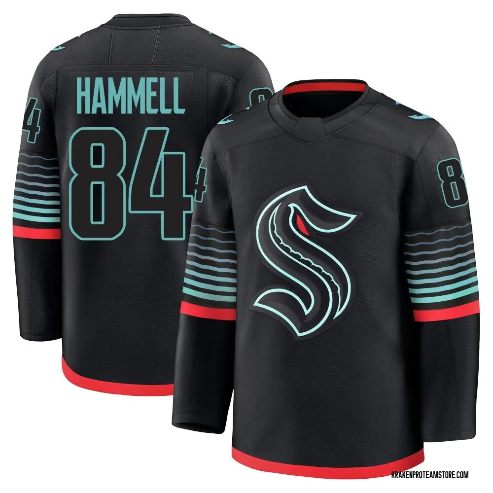 Premium Youth Kaden Hammell Black Seattle Kraken Alternate Jersey