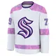 Premium Youth Ty Nelson White Seattle Kraken 2024 Hockey Fights Cancer Practice Jersey